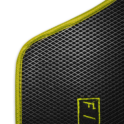 Kit 4 tappeti in gomma bordo giallo | Fiat 500 N D F L R Giardiniera |