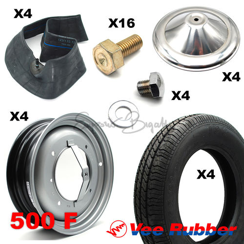 Kit completo pneumatici Vee Rubber 81J e cerchi omologati | Fiat 500 F |