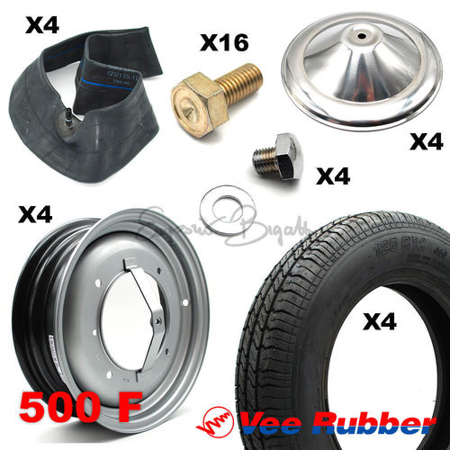 Kit completo pneumatici  Vee Rubber 63S e cerchi omologati | Fiat 500 F |